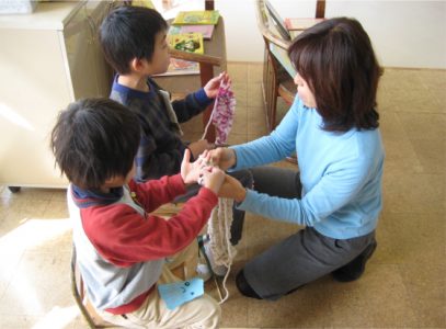 自由遊び(指編み)